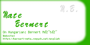 mate bernert business card